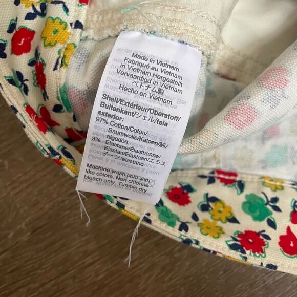 J. Crew Mercantile Floral Denim Stretch Button Front Skirt Size 4 EUC - Picture 6 of 10